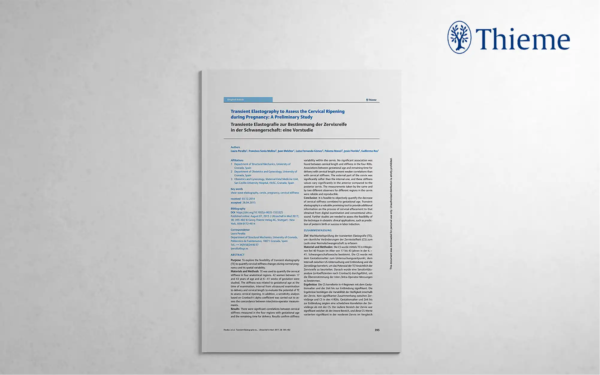 Transient elastography to assess the cervical ripening during pregnancy: A preliminary study
